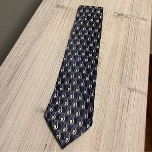 Pierre Cardin 100% Silk Tie - Blue with design